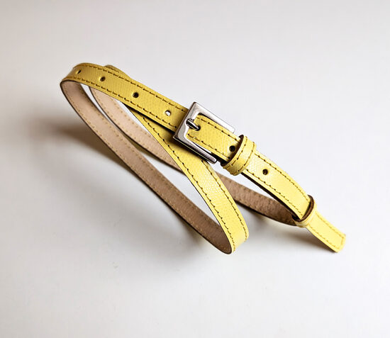 Dzeltena ādas josta, 1.5 cm plata